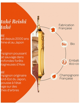 Superdiet Shiitaké Reishi Maitaké Bio 20 Ampoules