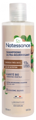 Natessance Shampoing Ultra-Nourrissant Karité Bio et Kératine Végétale 250 ml