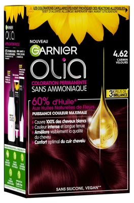Garnier Olia Coloration Permanente Sans Ammoniaque 120 g - Coloration : 4.62 Carmin Velours