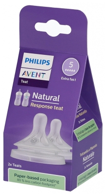 Avent Natural Response 2 Tétines Débit 5 Très Rapide