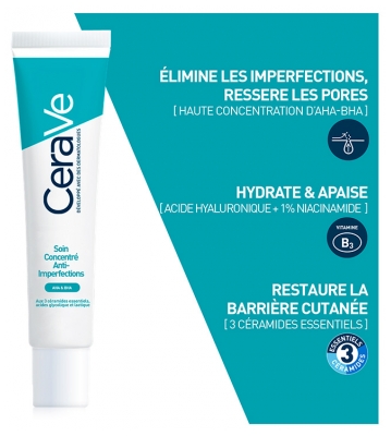 CeraVe Gel Moussant Anti-Imperfections 236 ml + Soin Concentré Anti-Imperfections 40 ml