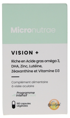 Micronutrae Vision+ 180 Vegetabiliska Kapslar