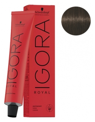 Schwarzkopf Permanente Haarfarbe Igora Royal 1-0 Naturschwarz - Haarfärbung: 5-00 Natürliches Hellkastanienbraun Extra