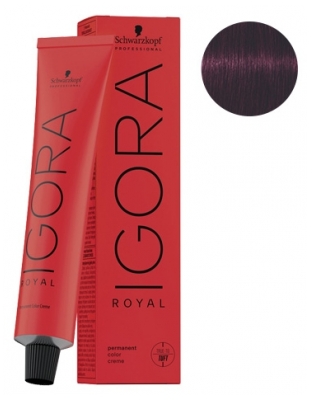 Schwarzkopf Permanente Haarfarbe Igora Royal 1-0 Naturschwarz - Haarfärbung: 5-99 Hellkastanienbraun Violett Extra