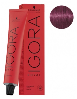Schwarzkopf Permanente Haarfarbe Igora Royal 1-0 Naturschwarz - Haarfärbung: 9-98 Sehr helles Blond Violett Rot