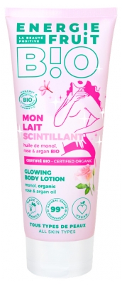 Energie Fruit Il mio Latte Frizzante con Monoi, Rosa e Olio di Argan Biologici 200 ml