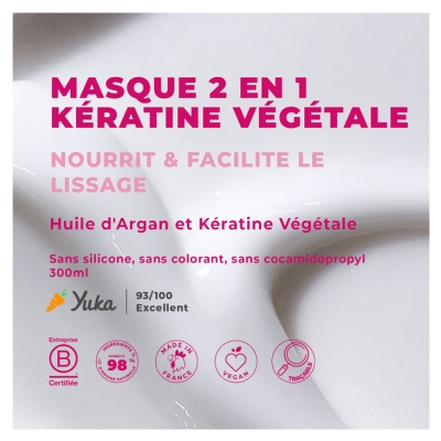 Energie Fruit 2en1 Masque Démêlant Kératine Végétale à l'Huile de Monoï, Rose et Argan 300 ml