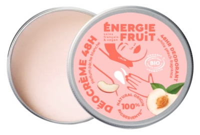 Energie Fruit Déocrème 48H Parfum Pêche Blanche Bio 45 g