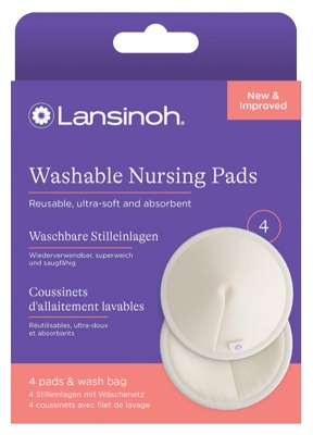 Lansinoh 4 Coussinets d'Allaitement Lavables