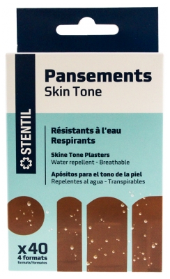 Stentil Hudtone Vandafvisende og Åndbare Plastre 40 Plastre
