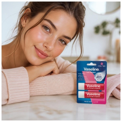 Vaseline Stick à Lèvres Rosy Lips 2 x 4,8 g