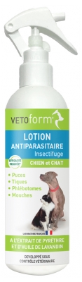 Vetoform Insectafwerende Antiparasitaire Lotion voor Hond en Kat 250 ml