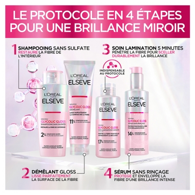 L'Oréal Paris Elseve Glycolic Gloss Shampoing Sans Sulfates 200 ml
