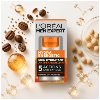 L'Oréal Paris Men Expert Hydra Energetic Vlažilna nega 5 Akcij Proti Utrujenosti 24H 50 ml