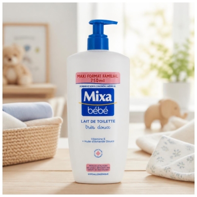 Mixa Vauva Erittäin Hellävarainen Allergisoimaton Puhdistusmaito 750 ml