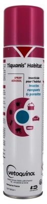 Vetoquinol Insecticida Tiquanis Para el Hogar Insectos Rastreros y Parásitos 300 ml