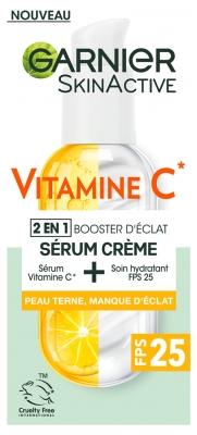 Garnier SkinActive Vitamine C Sérum Crème 2en1 Booster d'Éclat SPF25 50 ml