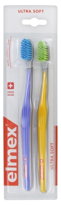 Elmex Ultra Soft 2 Brosses à Dents Ultra Souple - Couleur : Orange - Violet