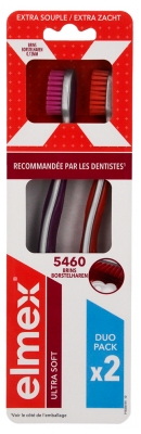 Elmex Ultra Soft 2 Brosses à Dents Ultra Souple - Couleur : Violet / Orange