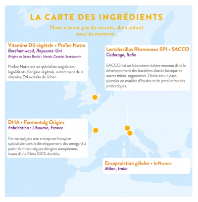Nutri&Co Pour les Enfants Probiotiques Vitamine D et Oméga 3 15 ml