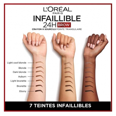 L'Oréal Paris Infaillible Brows 24H Crayon Sourcils Pointe Triangulaire Rétractable 9,2 g - Teinte : 5.23 Auburn