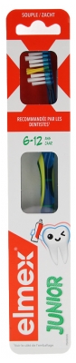 Elmex Junior Brosse à Dents Souple 6-12 Ans - Couleur : Bleu