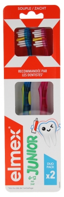 Elmex Junior Brosses à Dents Souples Duo Pack 6-12 Ans