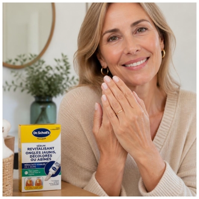 Scholl Serum, kas atjauno dzeltējušus, krāsainus vai bojātus nagus, 10 ml