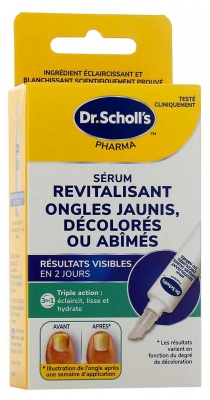 Scholl Serum, kas atjauno dzeltējušus, krāsainus vai bojātus nagus, 10 ml
