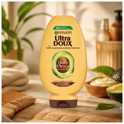 Garnier Ultra Doux Giliai Maitinanti Glotninamoji Priemonė Garbanotiems ir Sausiems Plaukams 360 ml