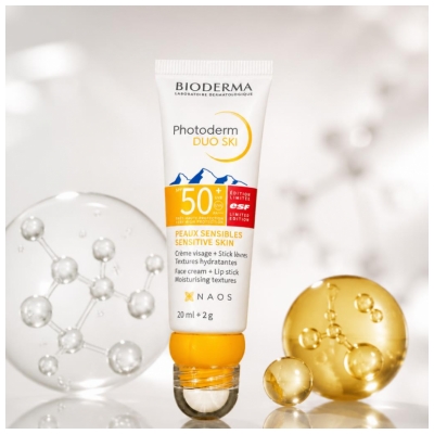 Bioderma Photoderm Duo Ski Krēms Sejai SPF50+ 20 ml + Lūpu Zīmulis SPF50+ 2 g