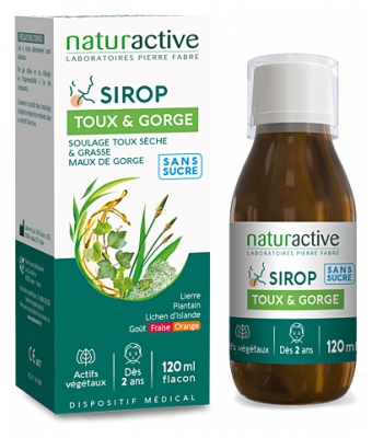 Naturactive Sirupas nuo kosulio ir gerklės be cukraus 120 ml