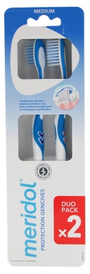 Meridol Proteção Gengivas Escovas de Dentes Médias Duo Pack - Cor: Azul e vermelho
