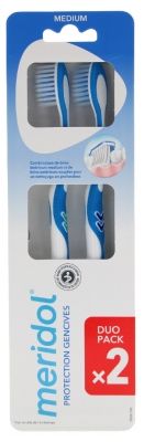 Meridol Protecția Gingiilor Periuțe de Dinți Medium Duo Pack - Culoare: Verde ?i albastru