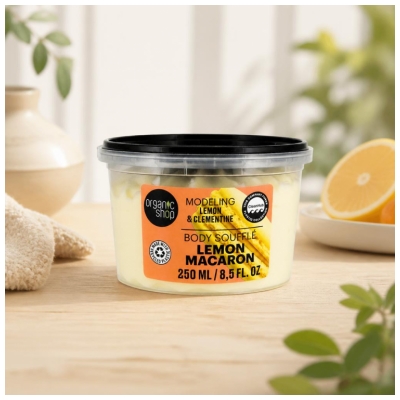 Organic Shop Body Soufflé Modelující tělový krém Makronka Citron 250 ml