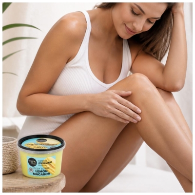 Organic Shop Body Scrub Gommage Corp Fermitate Macaron Lămâie 250 ml
