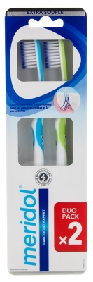 Meridol Parodont Expert Duo Pack Extra Soft Toothbrushes - Kolor: Niebieski i zielony