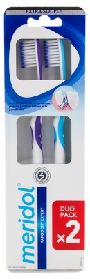 Meridol Parodont Expert Duo Pack Extra Soft Toothbrushes - Kolor: Niebieski i fioletowy