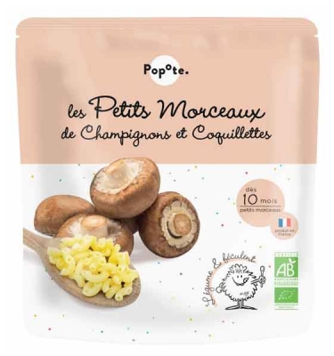 Popote Les Petits Morceaux Champignons et Coquillettes From 10 Months Organic 190 g