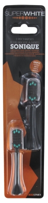 Superwhite 2 Refills for Supple Sonic Toothbrushes - Colour: Black