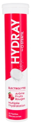 Stentil HYDRAY Eletrólitos Solução de Hidratação 20 Pastilhas Efervescentes - Aroma: Frutos vermelhos