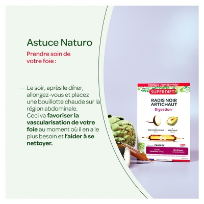Superdiet Radis Noir Artichaut Bien-Être du Foie Bio 20 Ampoules
