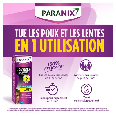 Paranix Express Action Rapide 5 minutes Shampoing Anti-Poux 200 ml