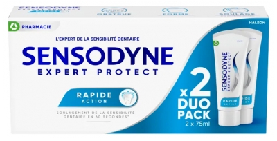 Sensodyne Ekspert Beskyttelse Hurtigvirkende Tandpasta Pakke med 2 x 75 ml