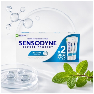 Sensodyne Expert Protect Rapide Action Dentifrice Lot de 2 x 75 ml