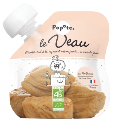 Popote Knijpzakje Kalfsvleespuree Vanaf 4/6 Maanden Bio 60 g
