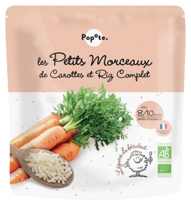 Popote De Kleine Stukjes Wortelen en Zilvervliesrijst Vanaf 8/10 Maanden Bio 190 g