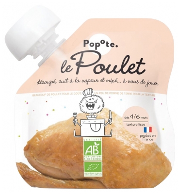 Popote Dzeramais Trauciņš Vistas Gaļa Biezenis No 4/6 Mēnešiem Bio 60 g