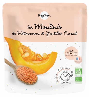 Popote Los Purés de Calabaza Potimarron y Lentejas Coral Desde los 8 Meses Bio 180 g