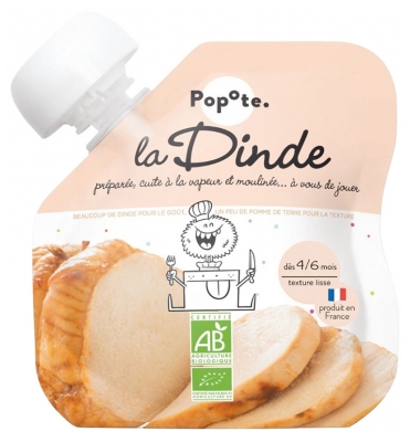 Popote Vrečka Puranov Pire Od 4/6 Mesecev Bio 60 g